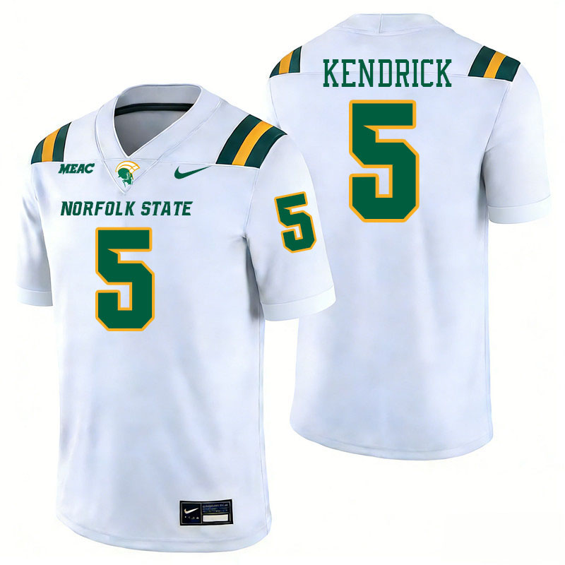 Norfolk State Spartans #5 DreSean Kendrick College Football Jerseys,Uniforms Stitched-White